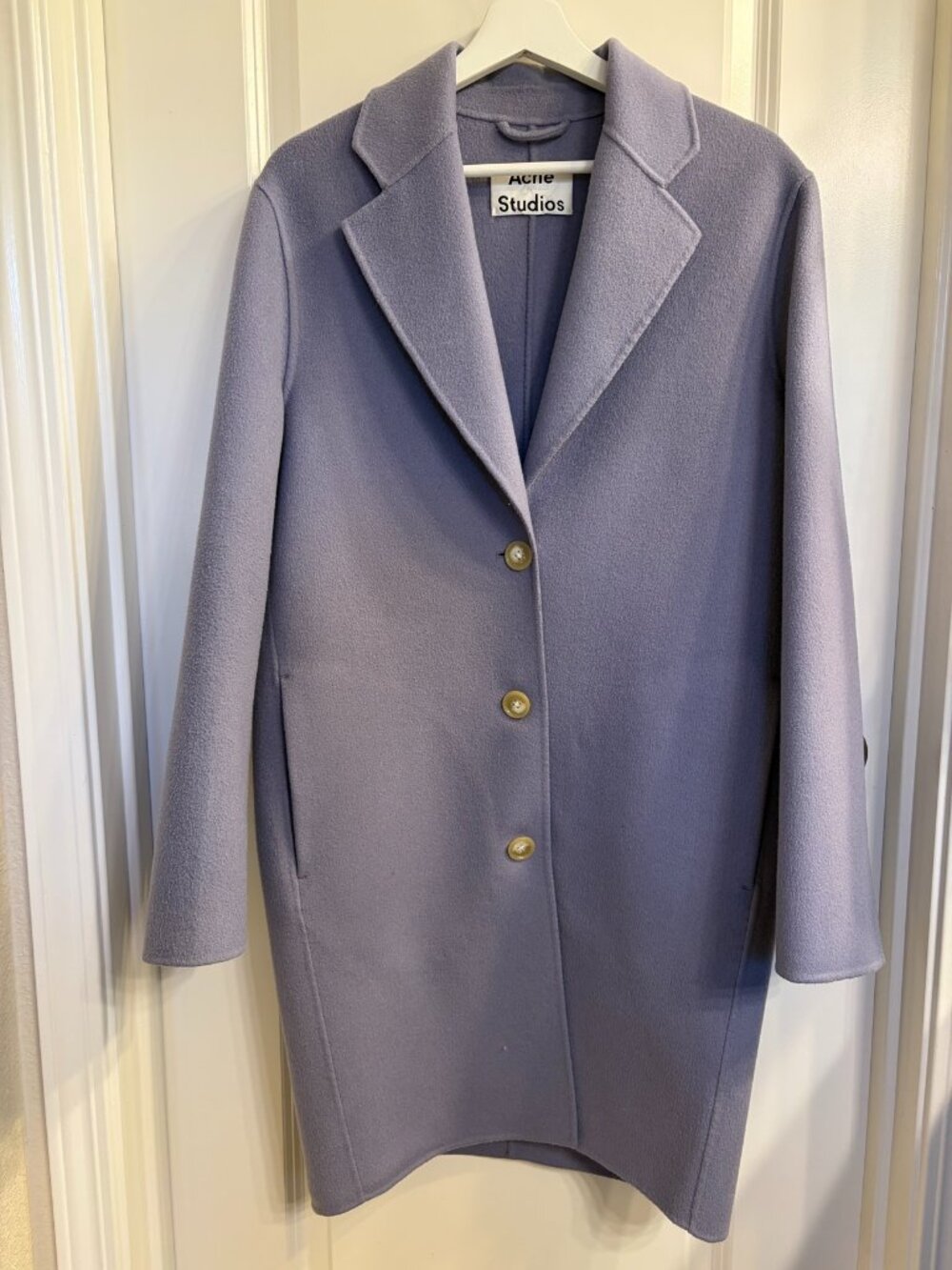 Acne Studios Landi Double Wool Cashmere Coat Blue 32